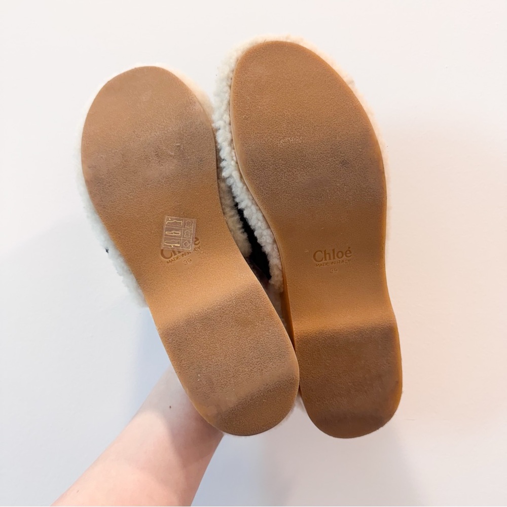 CHLOÉ Joy Suede & Shearling Clogs - Picture 3 of 15